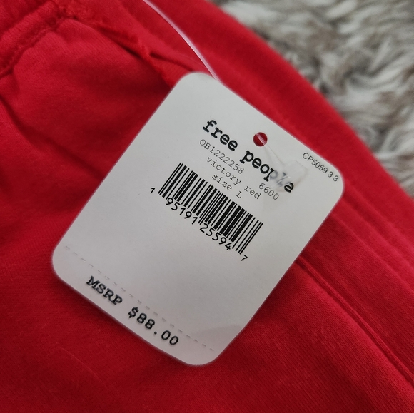 Free People Where The Wind Blows Victory Red Sweatpants Women's Size Large - Picture 4 of 7